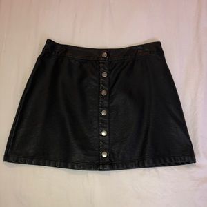 Black leather skirt